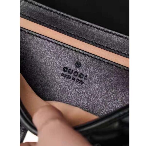 Gucci Women GG Marmont Mini Shoulder Bag Black Double G Matelassé (8)