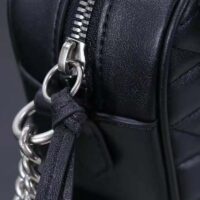 Gucci Women GG Marmont Mini Shoulder Bag Black Matelassé Leather