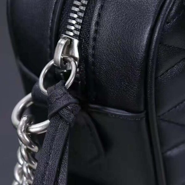 Gucci Women GG Marmont Mini Shoulder Bag Black Matelassé Leather (4)
