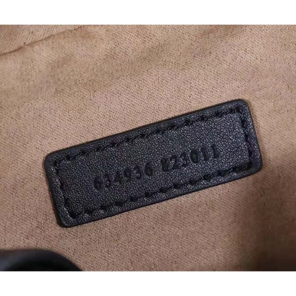 Gucci Women GG Marmont Mini Shoulder Bag Black Matelassé Leather (9)