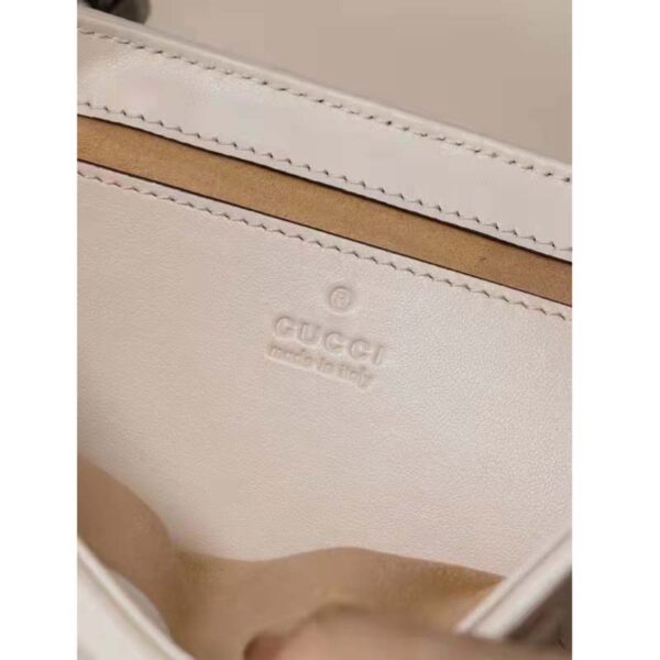 Gucci Women GG Marmont Mini Shoulder Bag White Double G Matelassé (17)
