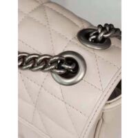 Gucci Women GG Marmont Mini Shoulder Bag White Double G Matelassé