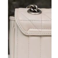 Gucci Women GG Marmont Mini Shoulder Bag White Double G Matelassé