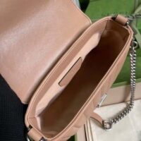 Gucci Women GG Marmont Mini Top Handle Bag Beige Matelassé Leather