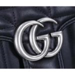 Gucci Women GG Marmont Mini Top Handle Bag Black Matelassé Leather - Image 6