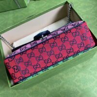 Gucci Women GG Marmont Multicolor Small Shoulder Bag Blue Pink Canvas