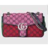 Gucci Women GG Marmont Multicolor Small Shoulder Bag Pink Red Canvas