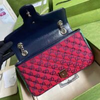 Gucci Women GG Marmont Multicolor Small Shoulder Bag Pink Red Canvas