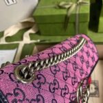 Gucci Women GG Marmont Multicolor Small Shoulder Bag Pink Red Canvas - Image 8