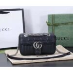 Gucci Women GG Marmont Small Shoulder Bag Black Matelassé Double G - Image 2