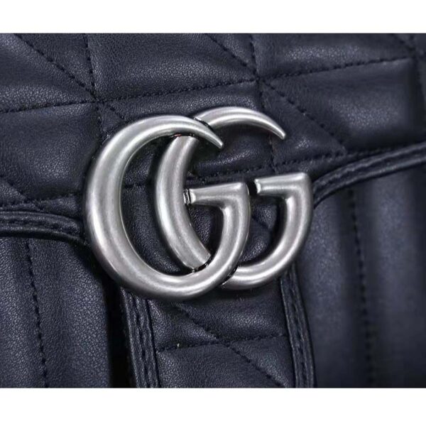 Gucci Women GG Marmont Small Shoulder Bag Black Matelassé Double G (2)