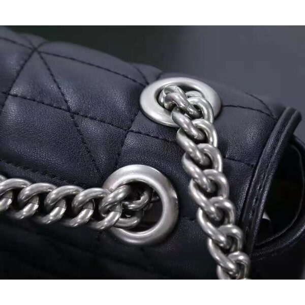 Gucci Women GG Marmont Small Shoulder Bag Black Matelassé Double G (3)