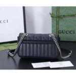 Gucci Women GG Marmont Small Shoulder Bag Black Matelassé Double G - Image 3