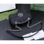 Gucci Women GG Marmont Small Shoulder Bag Black Matelassé Double G - Image 5