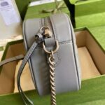 Gucci Women GG Marmont Small Shoulder Bag Grey Matelassé Leather – Bild 8