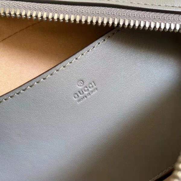 Gucci Women GG Marmont Small Shoulder Bag Grey Matelassé Leather (9)