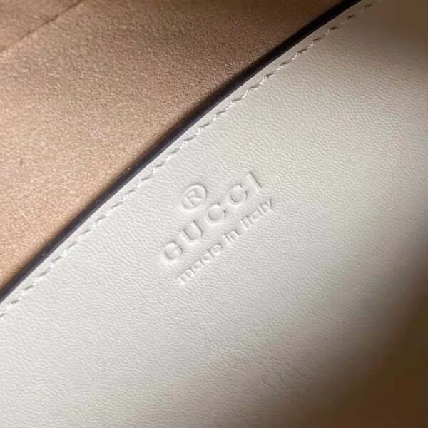 Gucci Women GG Marmont Small Shoulder Bag White Matelassé Leather (9)