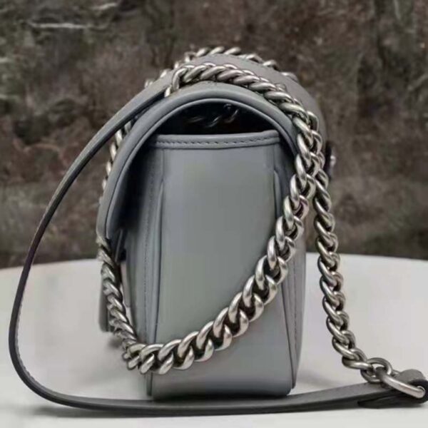 Gucci Women GG Marmont Super Mini Bag Grey Double G Matelassé (12)