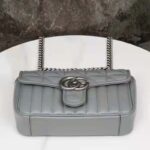 Gucci Women GG Marmont Super Mini Bag Grey Double G Matelassé – Image 5