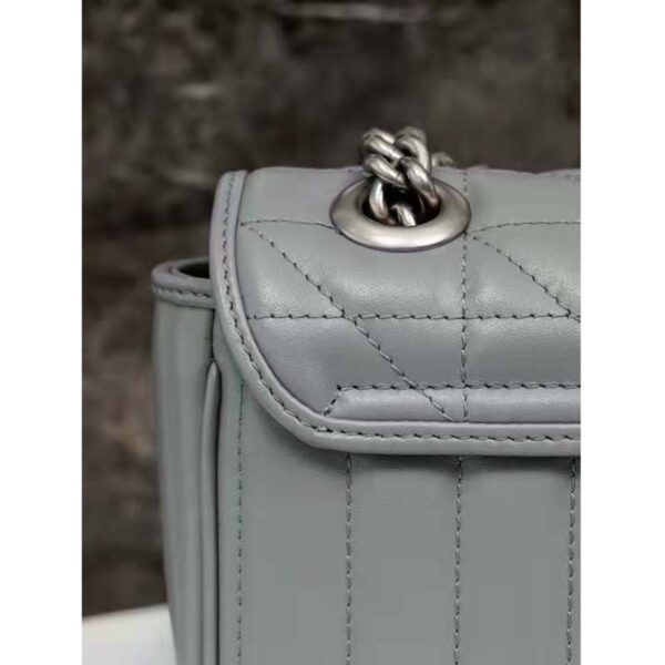 Gucci Women GG Marmont Super Mini Bag Grey Double G Matelassé (3)