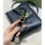 Gucci Women GG Small Messenger Bag with Double G Black Leather - Imagen 8