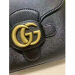 Gucci Women GG Small Messenger Bag with Double G Black Leather - Imagen 9