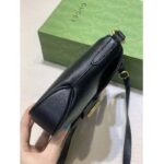 Gucci Women GG Small Messenger Bag with Double G Black Leather - Imagen 6