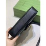 Gucci Women GG Small Messenger Bag with Double G Black Leather - Imagen 7