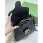 Gucci Women GG Small Messenger Bag with Double G Black Leather - Imagen 4