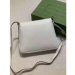 Gucci Women GG Small Messenger Bag with Double G White Leather - Bild 3