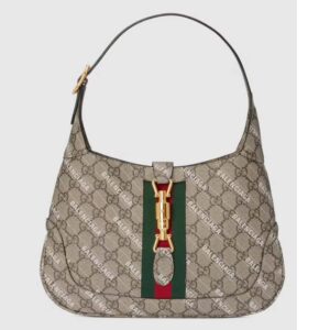 Gucci Women Hacker Project Small Jackie 1961 Bag Beige GG Supreme Canvas