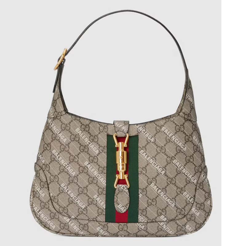 Gucci Women Hacker Project Small Jackie 1961 Bag Beige GG Supreme ...