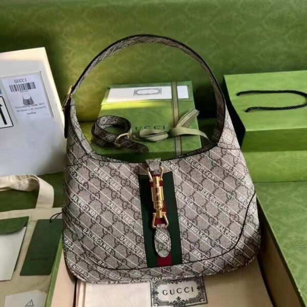 Gucci Women Hacker Project Small Jackie 1961 Bag Beige GG Supreme Canvas (2)