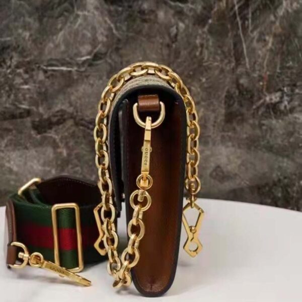 Gucci Women Horsebit 1955 Small Bag Beige Ebony GG Supreme Canvas (15)