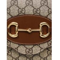 Gucci Women Horsebit 1955 Small Bag Beige Ebony GG Supreme Canvas (1)