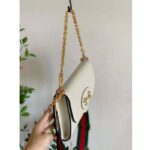 Gucci Women Horsebit 1955 Small Bag White Leather Gold Toned Hardware Horsebit - Image 7