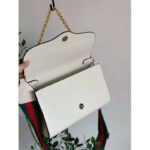 Gucci Women Horsebit 1955 Small Bag White Leather Gold Toned Hardware Horsebit - Image 6