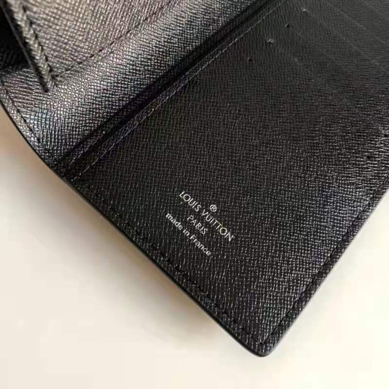 Louis Vuitton Grey Damier Graphite Leather 'Brazza' Wallet – Mine