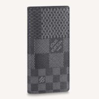 Louis Vuitton LV Unisex Brazza Wallet Gray Damier Graphite 3D Coated Canvas