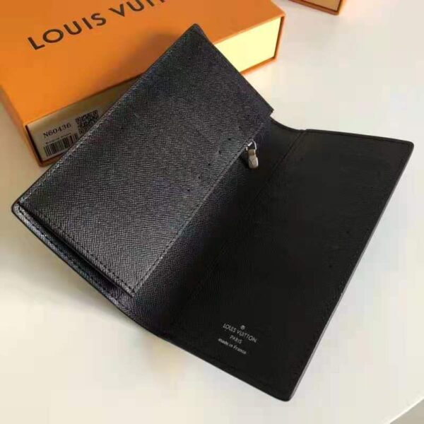 Louis Vuitton LV Unisex Brazza Wallet Gray Damier Graphite 3D Coated Canvas (8)