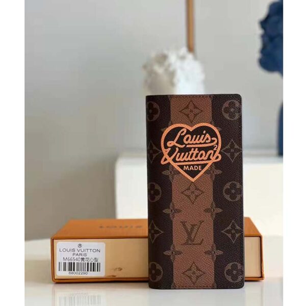 Louis Vuitton LV Unisex Brazza Wallet Monogram Stripes Brown Canvas (2)