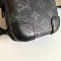 Louis Vuitton LV Unisex Horizon Clutch Monogram Eclipse Coated Canvas Textile Black Cowhide