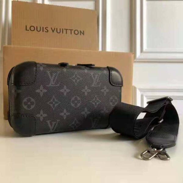 Louis Vuitton LV Unisex Horizon Clutch Monogram Eclipse Coated Canvas Textile Black Cowhide (3)