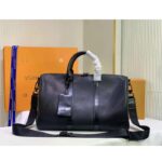 Louis Vuitton LV Unisex Keepall Bandouliere 40 Black Cowhide Leather Black Hardware - immagine 2