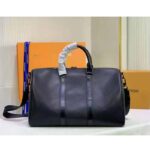 Louis Vuitton LV Unisex Keepall Bandouliere 40 Black Cowhide Leather Black Hardware - immagine 3