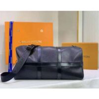 Louis Vuitton LV Unisex Keepall Bandouliere 40 Black Cowhide Leather Black Hardware