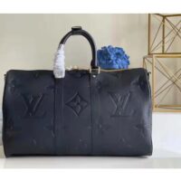 Louis Vuitton LV Unisex Keepall Bandoulière 45 Bag Black Cowhide Leather