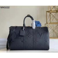 Louis Vuitton LV Unisex Keepall Bandoulière 45 Bag Black Cowhide Leather