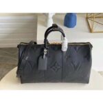 Louis Vuitton LV Unisex Keepall Bandoulière 45 Bag Black Cowhide Leather - Bild 4