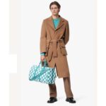 Louis Vuitton LV Unisex Keepall Bandoulière 45 Bag Teal Cowhide Leather - Image 8